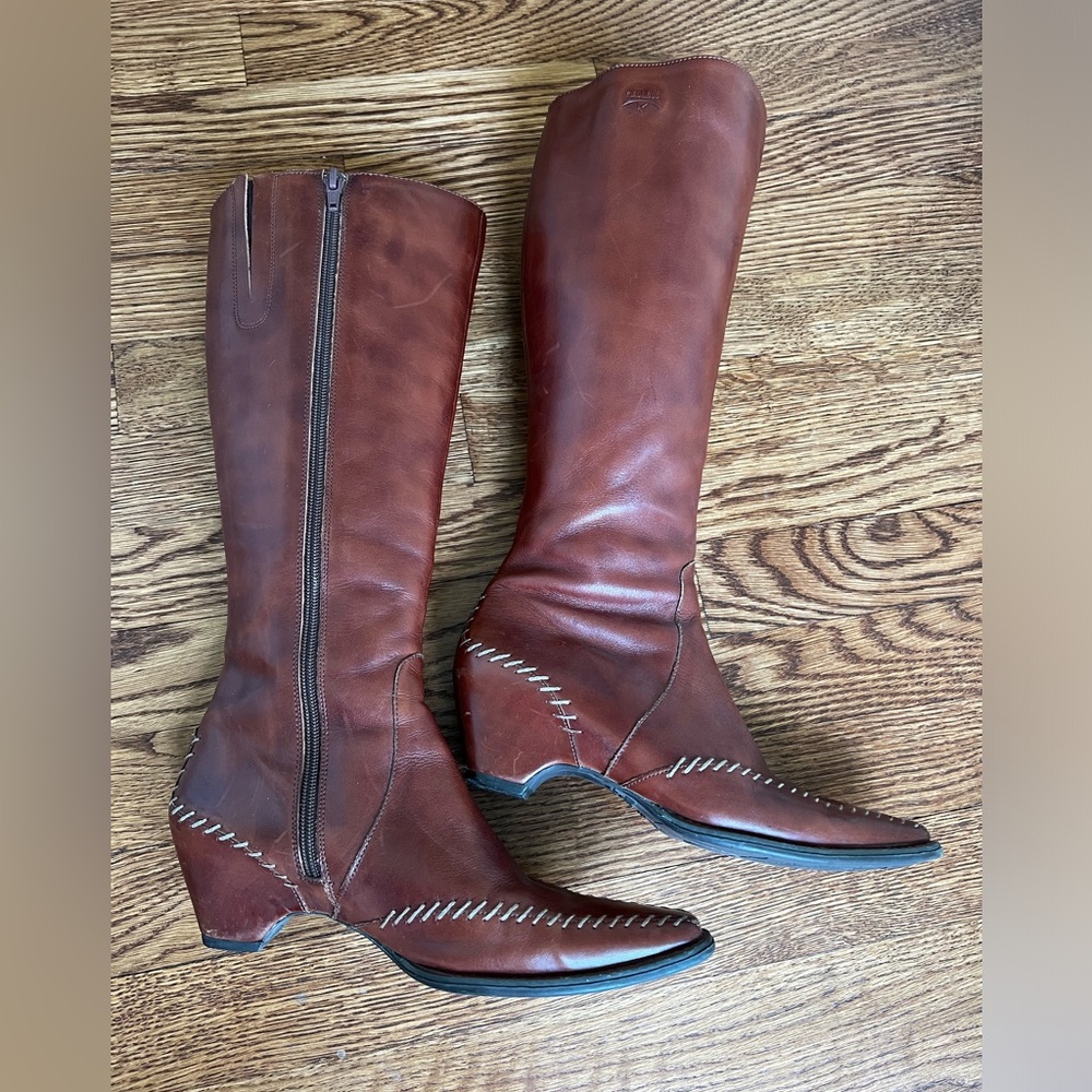 PIKOLINOS‎ Tall Leather Heeled Boots Stitching Sleek Stitched Old Money Rich 36 - Picture 14 of 16